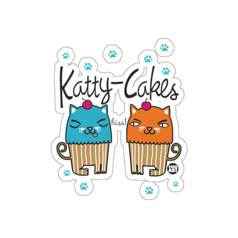 Load image into Gallery viewer, Katty-Cakes Hiss Cute Cat Cupcake Illustration Sticker
