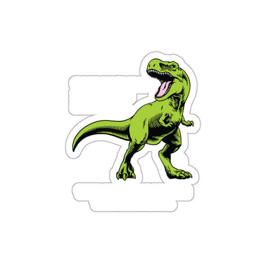 Ferocious Green Dinosaur with Roaring Expression Sticker