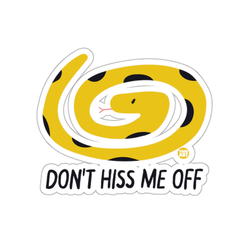 Load image into Gallery viewer, Yellow Snake Don't Hiss Me Off Funny Coiled Reptile sticker
