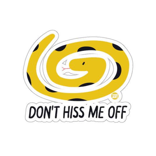 Yellow Snake Don't Hiss Me Off Funny Coiled Reptile sticker