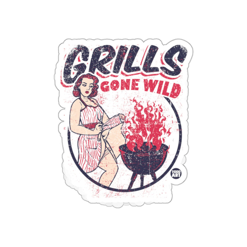 Load image into Gallery viewer, Grills Gone Wild Vintage Retro BBQ Sticker Decal
