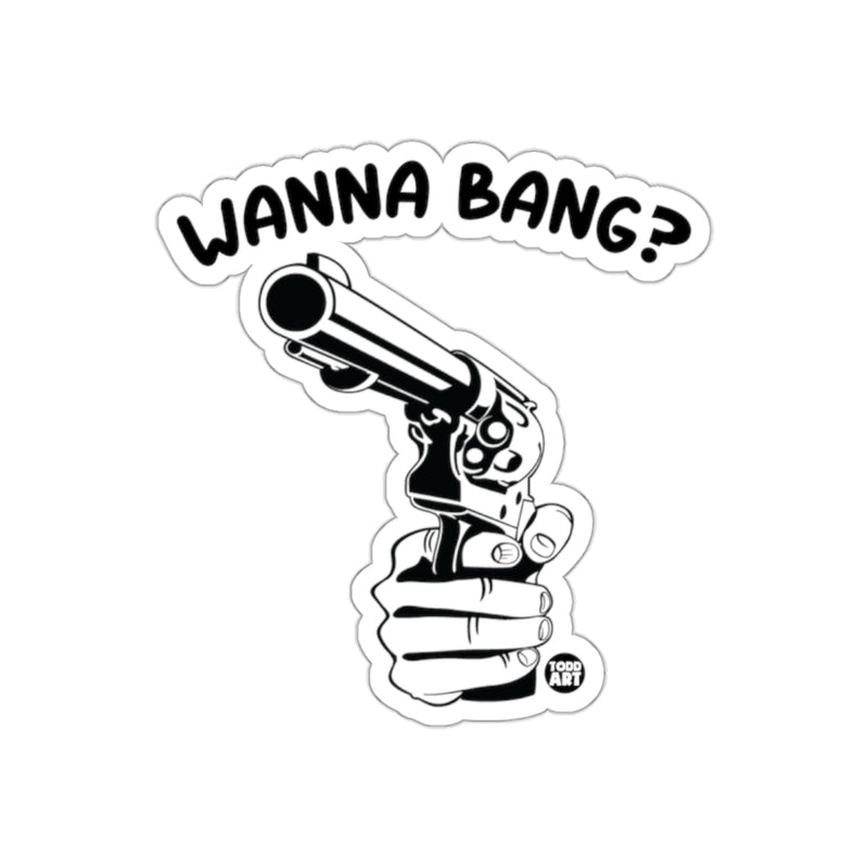 Load image into Gallery viewer, Wanna Bang Hand Drawn Revolver Design Sticker

