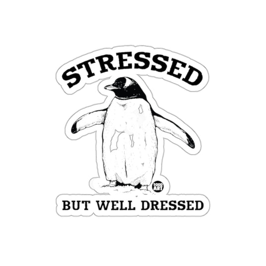 Stressed Penguin But Well Dressed Funny sticker