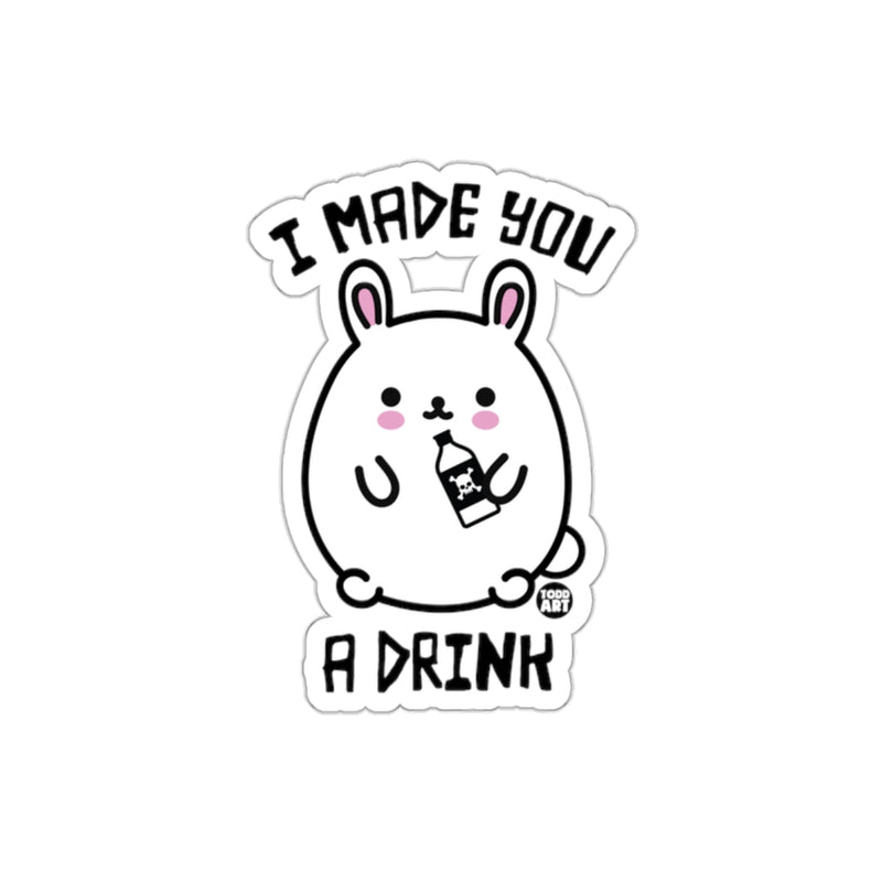 Load image into Gallery viewer, Cute Rabbit I Made You a Drink Sticker for Laptops
