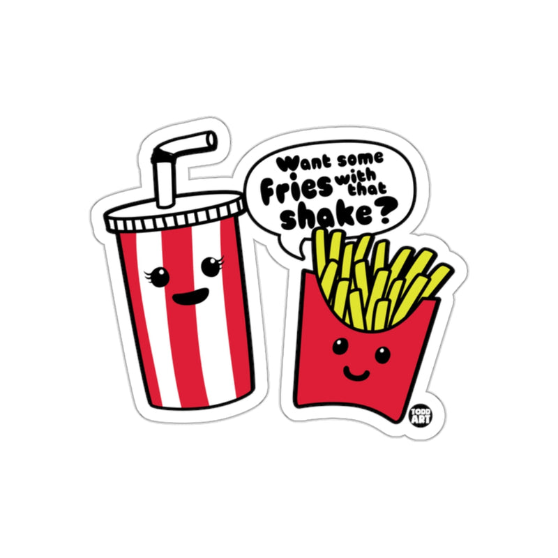 Load image into Gallery viewer, Cute Happy Fries and Shake Cartoon Sticker Design
