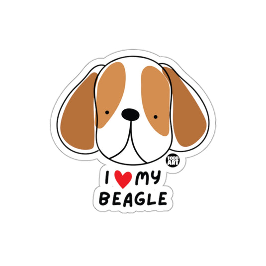 I Love My Beagle Cute Dog Sticker for Dog Lovers