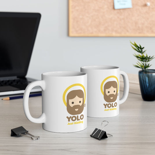 Funny YOLO Just Kidding Coffee Mug for Daily Use