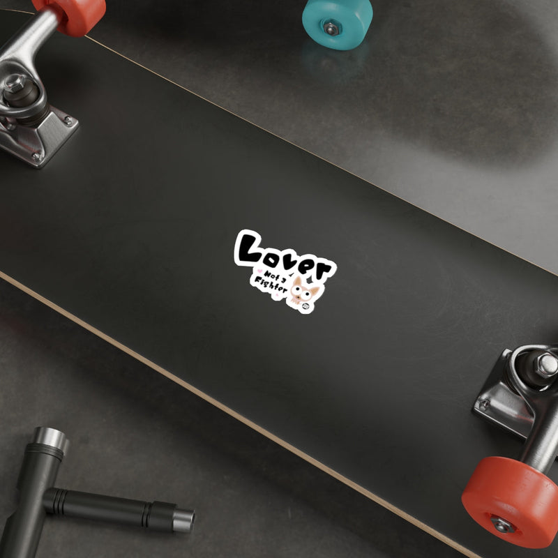 Load image into Gallery viewer, Lover Not a Fighter Cute Dog Sticker Skateboard Product
