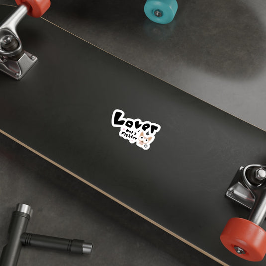 Lover Not a Fighter Cute Dog Sticker Skateboard Product