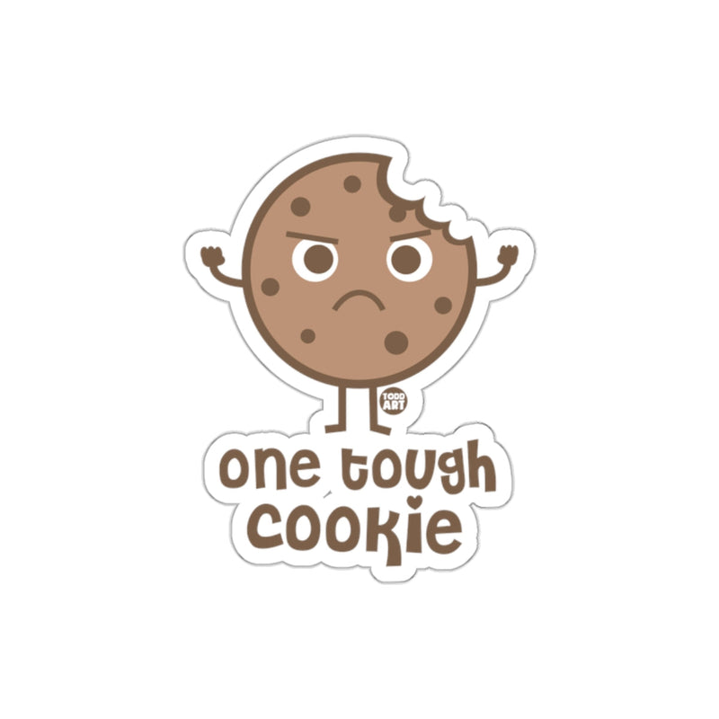 Load image into Gallery viewer, One Tough Cookie Sticker with Cute Angry Face Design
