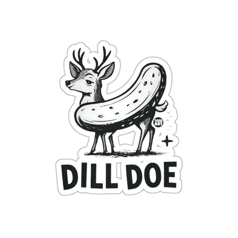 Load image into Gallery viewer, Dill Doe The Deer Pickle Hybrid Funny Art Print sticker
