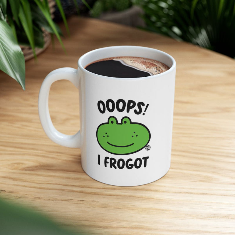 Load image into Gallery viewer, Funny Oops I Frogot Frog Print White Coffee Mug
