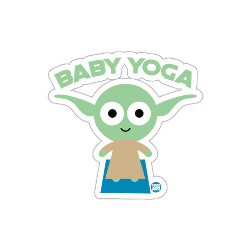 Load image into Gallery viewer, Baby Yoga Grogu on Mat Cute Cartoon Style Image sticker
