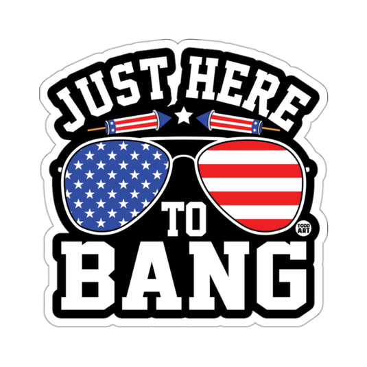 Just Here To Bang Fourth of July Sticker