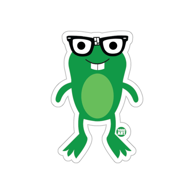 Load image into Gallery viewer, Cute Frog with Glasses Sticker Todd Art Product
