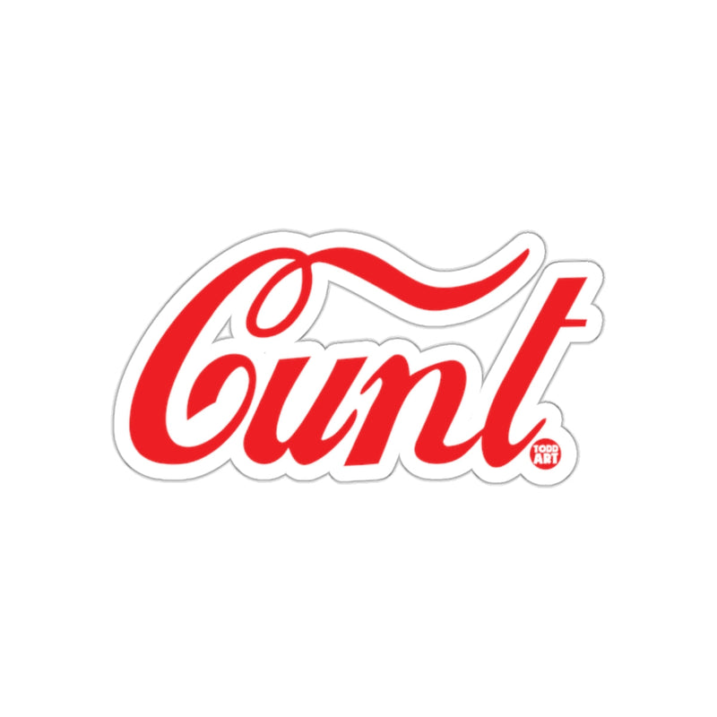 Load image into Gallery viewer, Coca Cola Style Cunt Red and White Sticker Design
