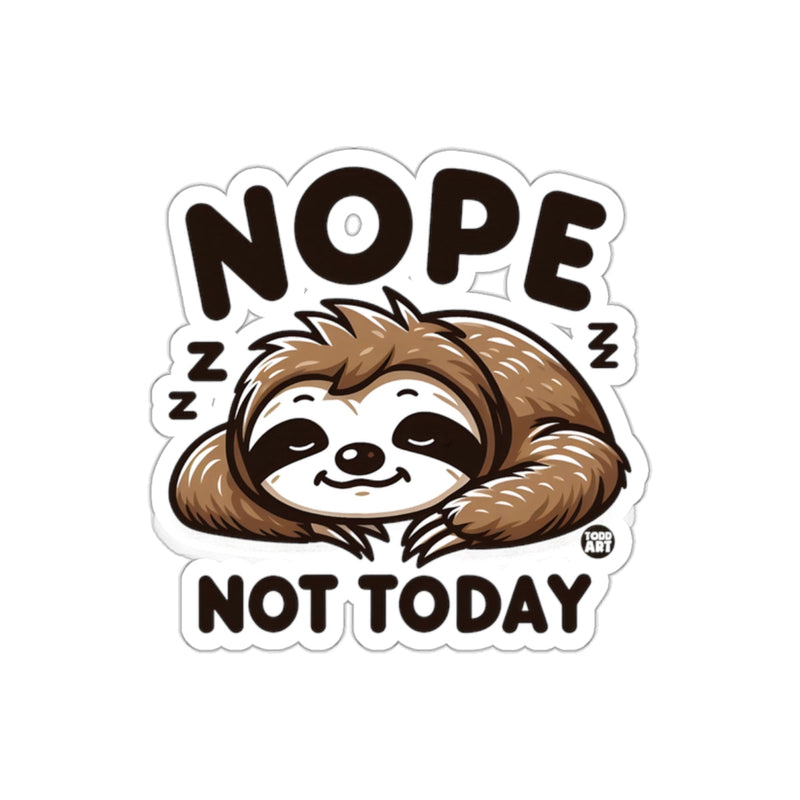 Load image into Gallery viewer, Lazy Sloth With Nope Not Today Graphic Design sticker
