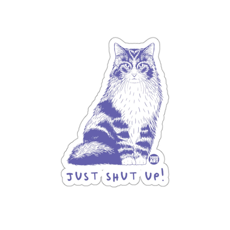 Load image into Gallery viewer, Just Shut Up Cat Illustration Sticker for Fans
