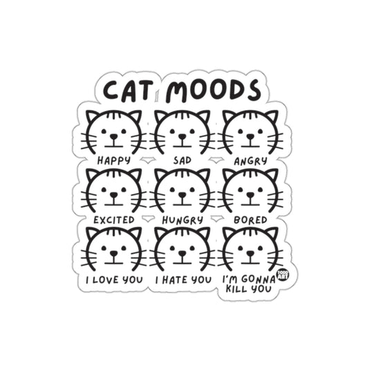 Cat Moods Express Yourself Funny Cute Kitten sticker