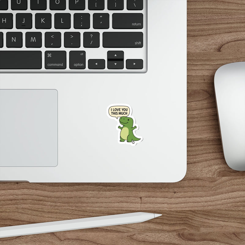 Load image into Gallery viewer, Cute Green Dinosaur with Love Message Sticker
