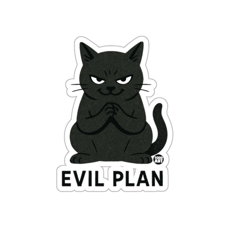 Load image into Gallery viewer, Evil Plan Black Cat Sticker for Mischief Lovers

