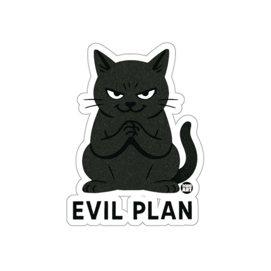 Evil Plan Black Cat Sticker for Mischief Lovers