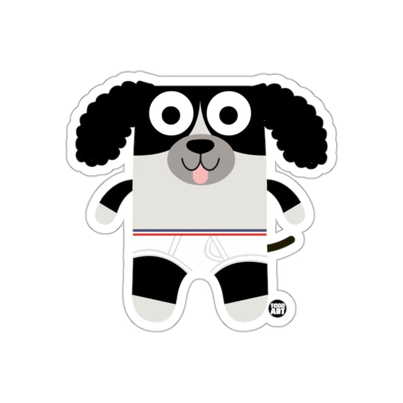 Load image into Gallery viewer, Cartoon Black and White Dog with Curly Ears Sticker
