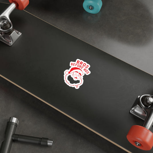 Bros Before Hos Santa Sticker Skateboard Deck
