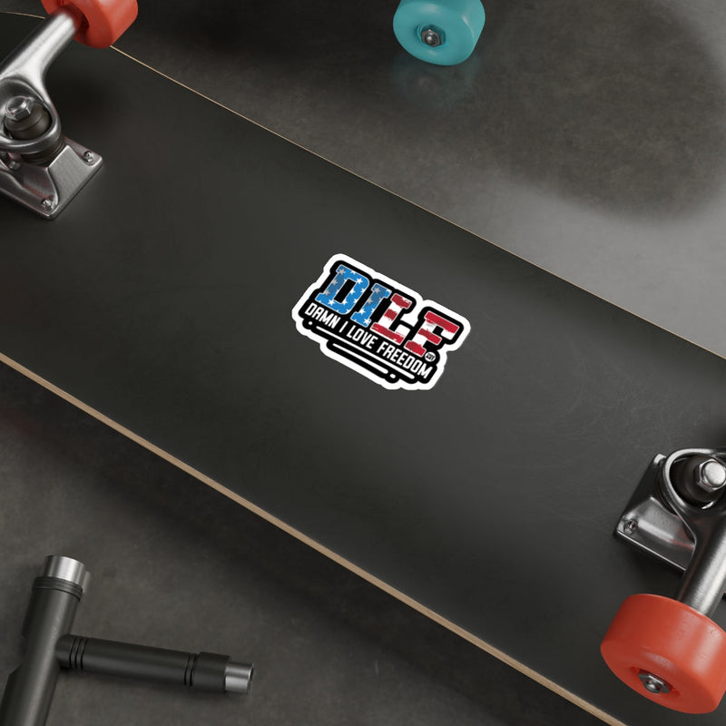 Load image into Gallery viewer, Damn I Love Freedom DILF Sticker for Skateboards
