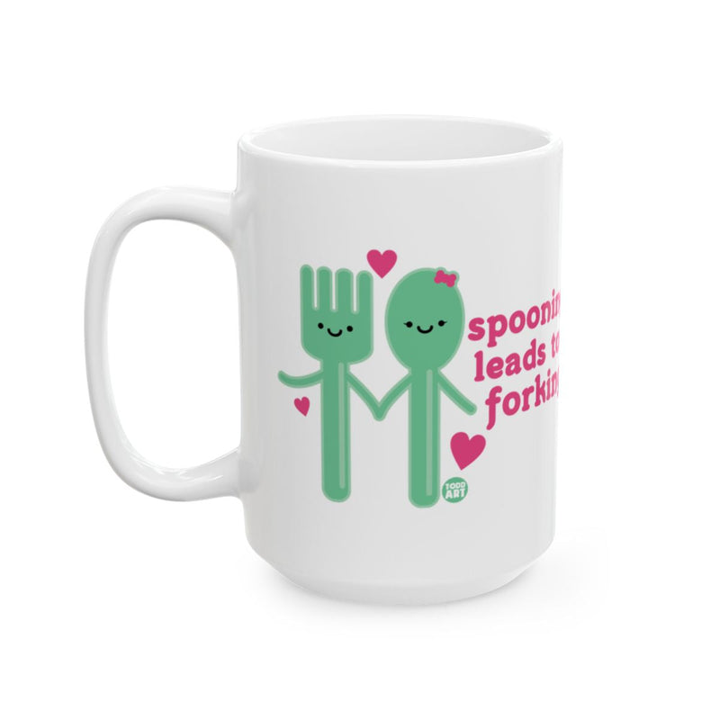 Load image into Gallery viewer, Cute Fork and Spoon Hugging Mug Romantic Gift Item
