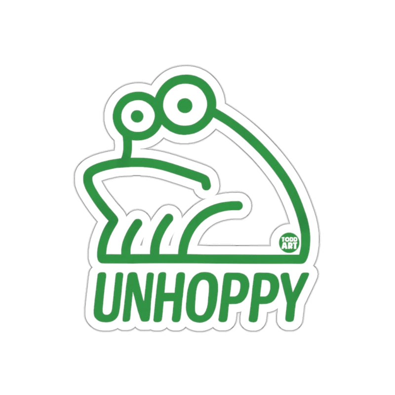 Load image into Gallery viewer, UNHOPPY Frog Design Humorous Sticker for all ages
