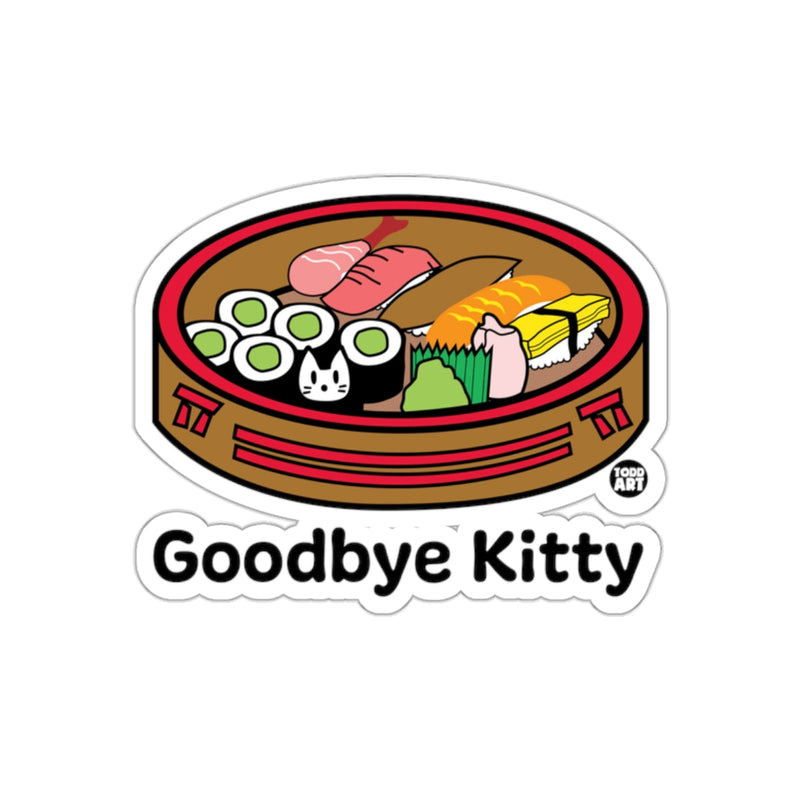 Load image into Gallery viewer, Goodbye Kitty Sticker with Sushi Design Art Sticker
