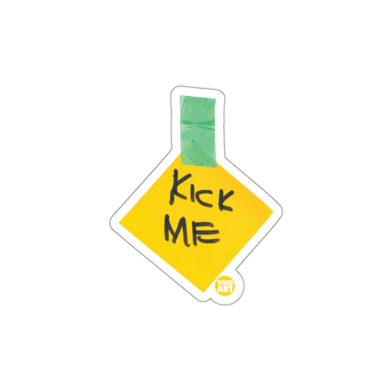 Load image into Gallery viewer, Kick Me Post-It Style Funny Prank Sticker Product
