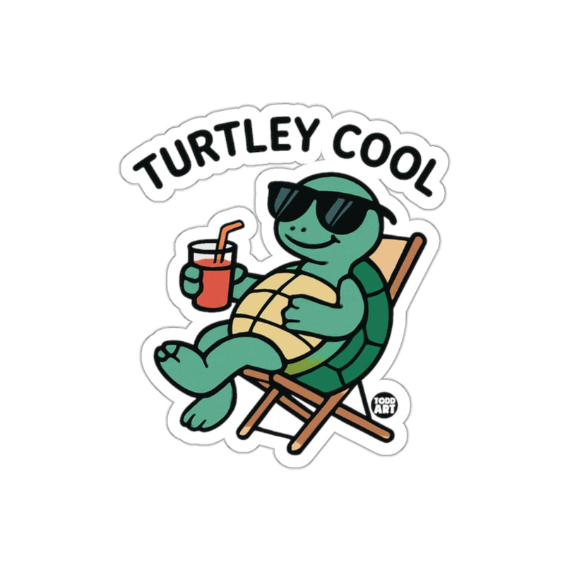 Load image into Gallery viewer, Turtley Cool Relaxing Turtle with Drink Sticker
