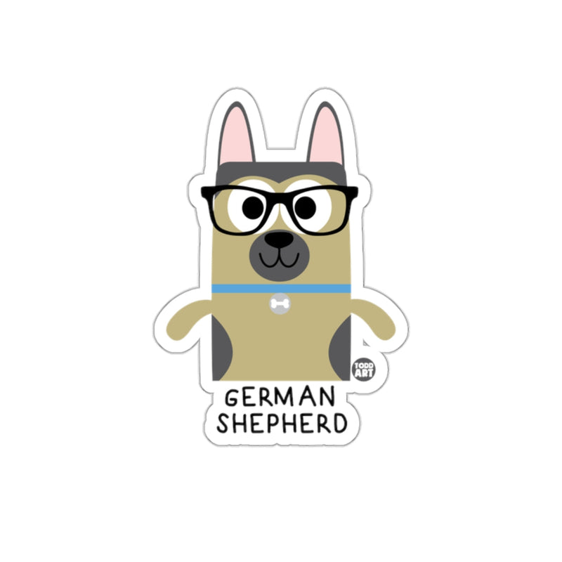 Load image into Gallery viewer, Cute Cartoon German Shepherd with Glasses Sticker
