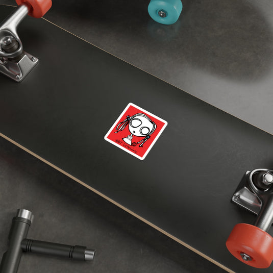 NOT LISTENING Red and Black Skateboard Sticker