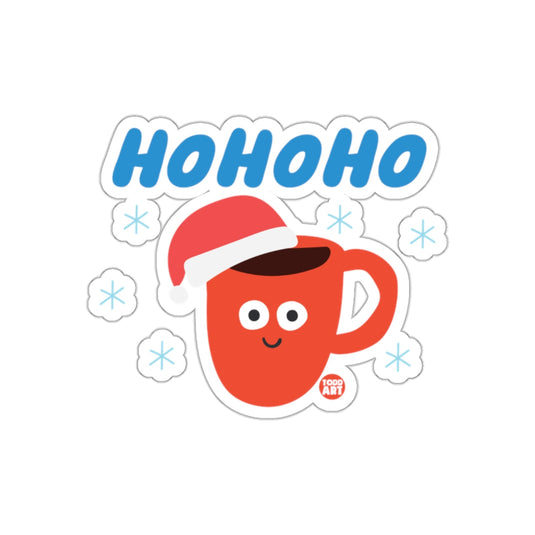 HoHoHo Cute Christmas Mug with Santa Hat Sticker