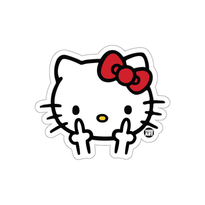 Load image into Gallery viewer, Sassy Hello Kitty Giving the Finger Up Yours sticker
