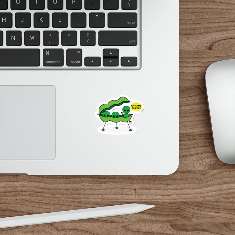 Load image into Gallery viewer, We Came In Peas Funny Alien Peas Sticker Product

