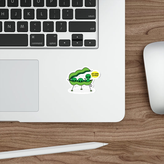 We Came In Peas Funny Alien Peas Sticker Product