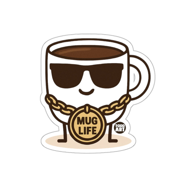 Load image into Gallery viewer, Funny Mug Life Coffee Cup With Sunglasses Sticker
