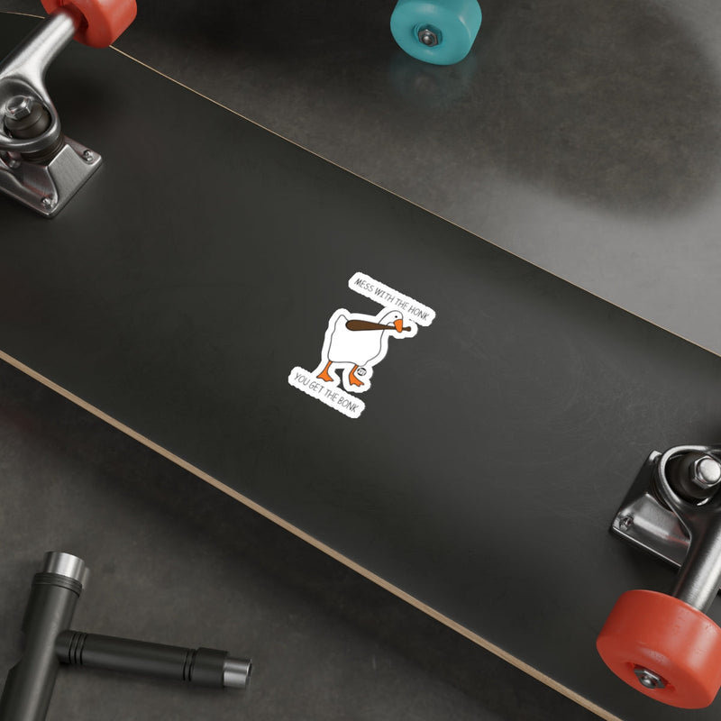 Load image into Gallery viewer, Mess With The Honk You Get The Bonk Goose with Bat sticker
