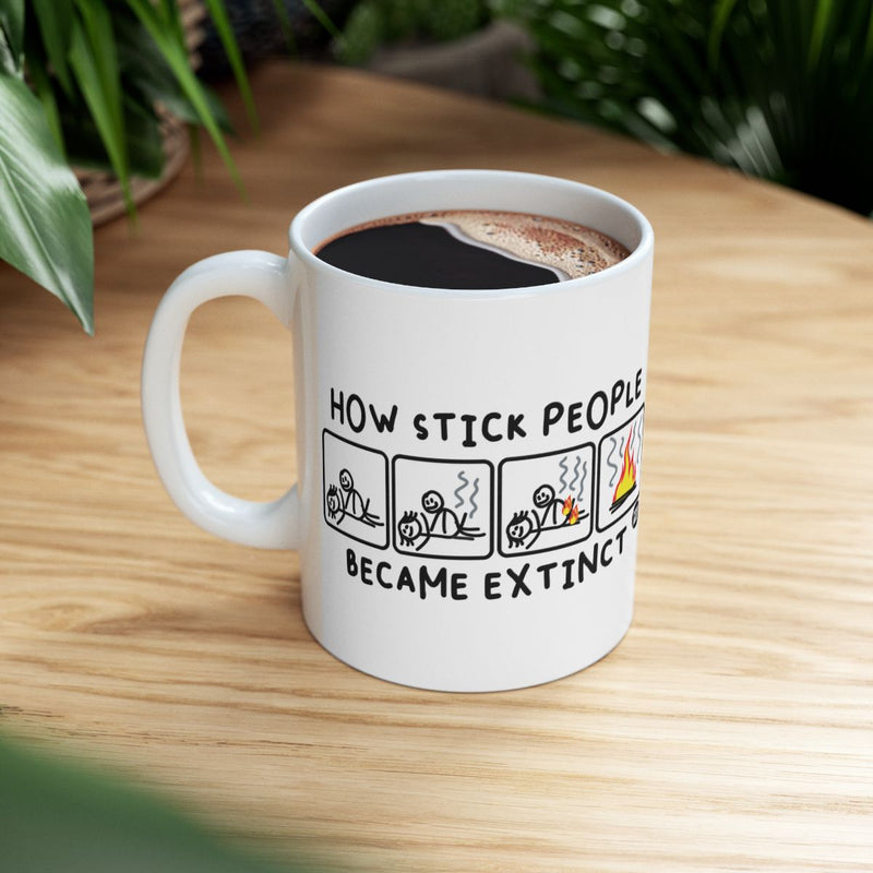 Load image into Gallery viewer, How Stick People Became Extinct Funny Mug
