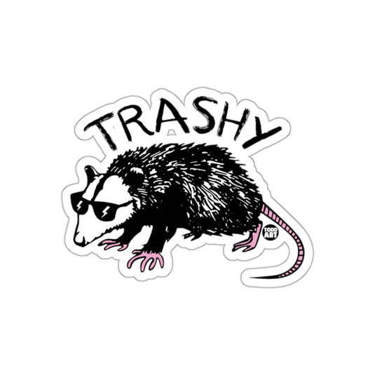 TRASHY Cool Opossum Artwork Fun Graphic Art Decal sticker