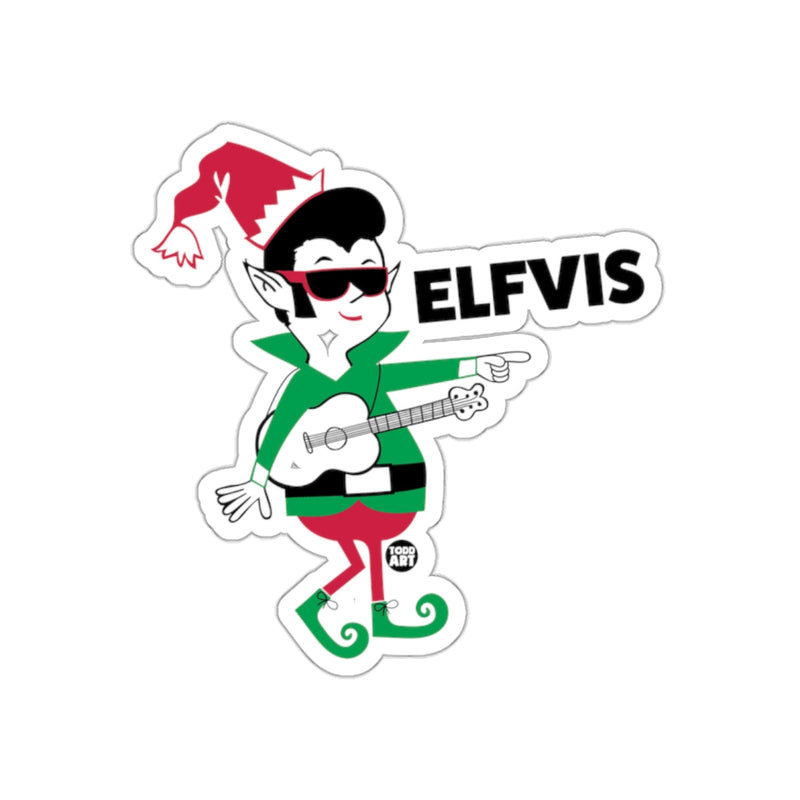 Load image into Gallery viewer, Elfvis Fun Character with Guitar Illustration Sticker

