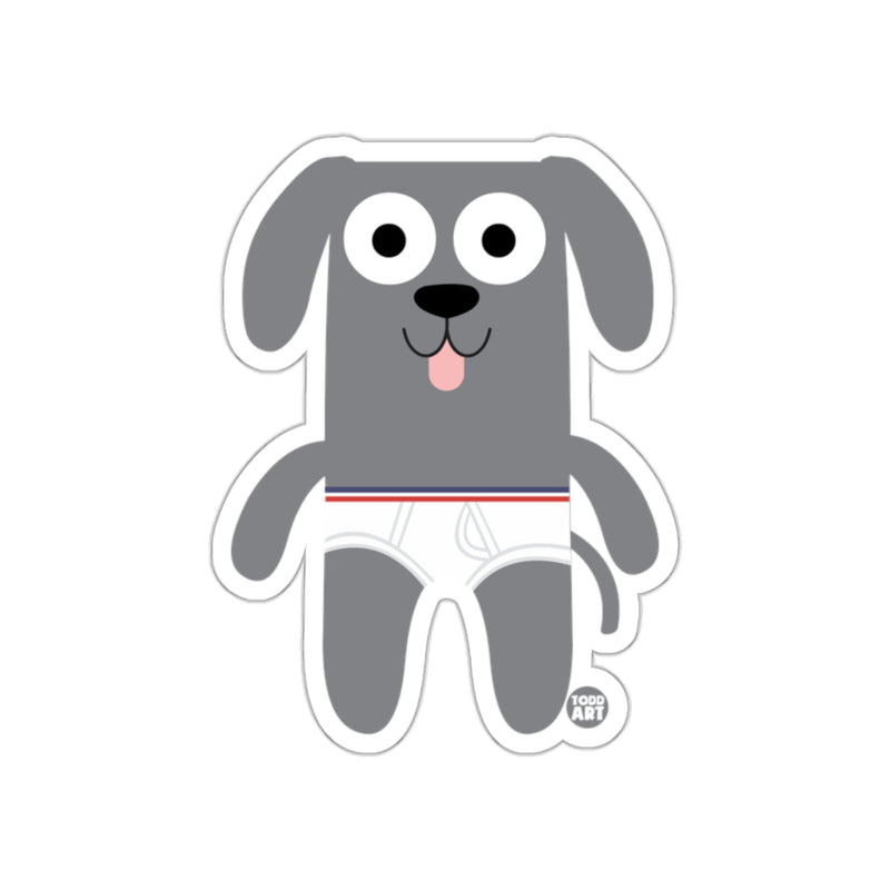 Load image into Gallery viewer, Cute Gray Dog with White Undergarment Sticker
