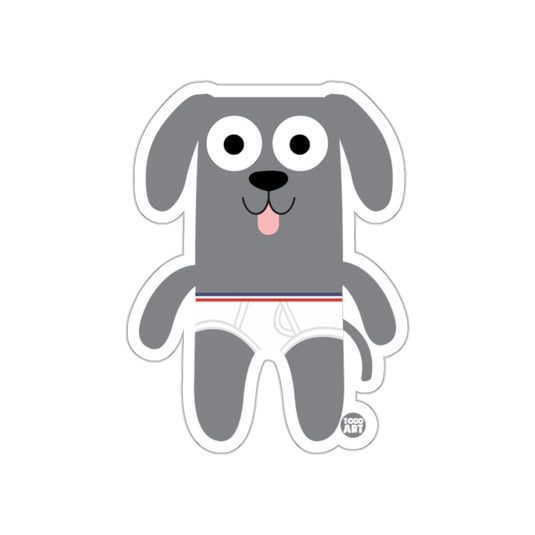 Cute Gray Dog with White Undergarment Sticker