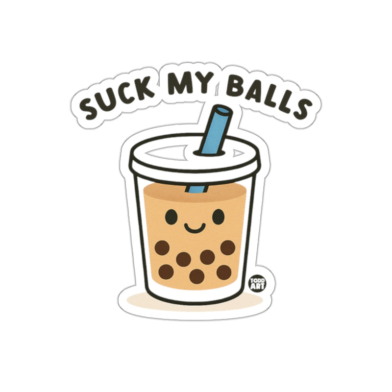 Load image into Gallery viewer, Suck My Balls Decorative Boba Tea Sticker
