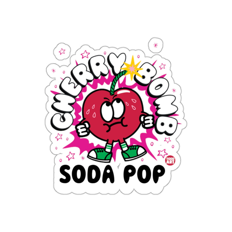 Load image into Gallery viewer, Cherry Bomb Soda Pop Cartoon Character Sticker
