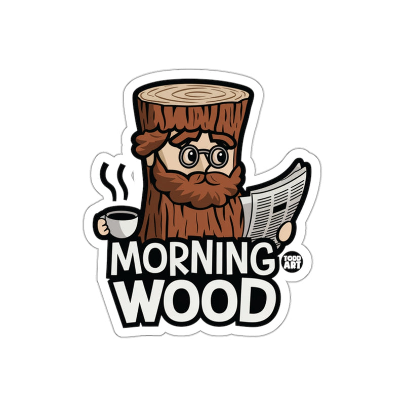 Load image into Gallery viewer, Funny Morning Wood Cartoon Sticker Decal for Laptops

